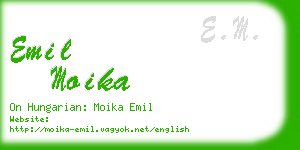 emil moika business card